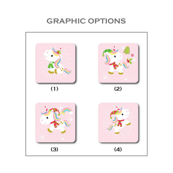 Personalised Coaster - Christmas Unicorns