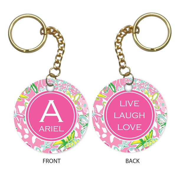 Personalised Keychain - Preppy Pink