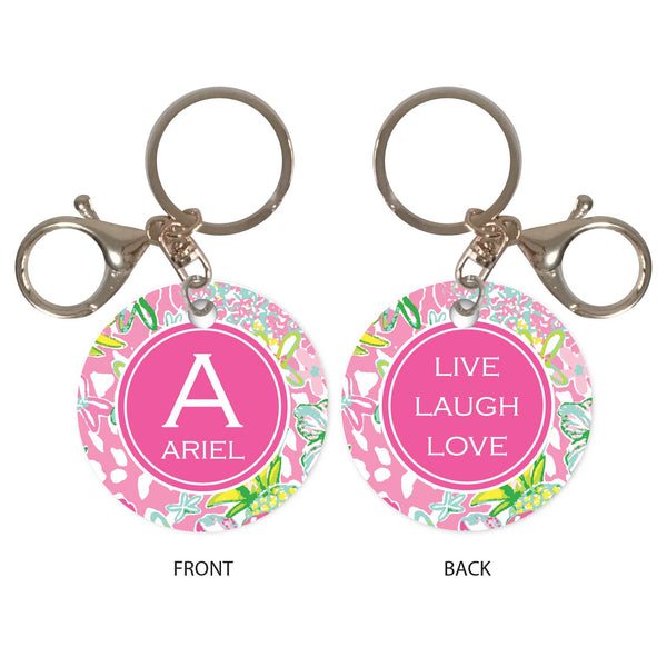 Personalised Keychain - Preppy Pink