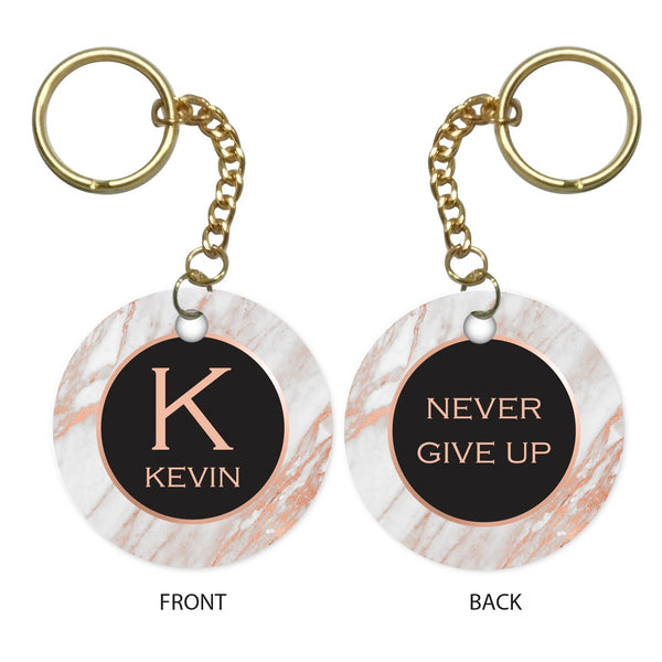 Personalised Keychain - Preppy Rose Marble