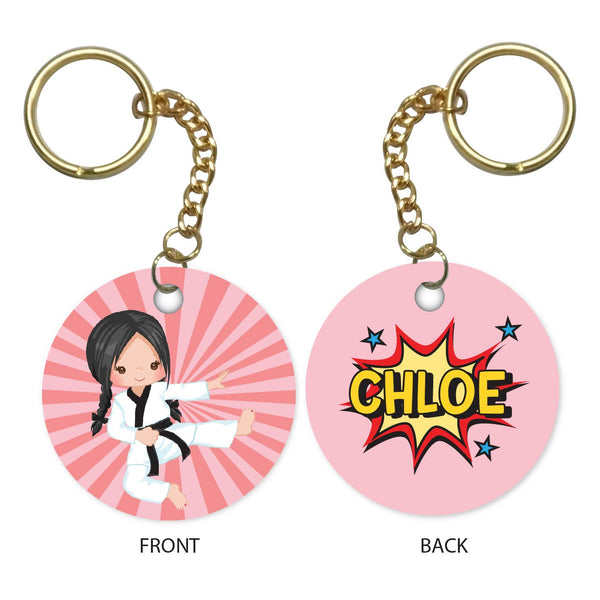 Personalised Keychain - Taekwondo Girl