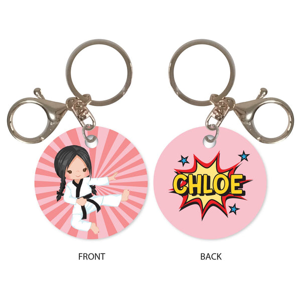 Personalised Keychain - Taekwondo Girl