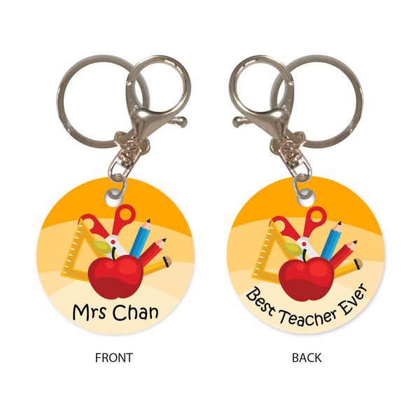 Personalised Keychain - Teacher's Apple