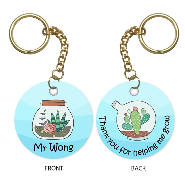 Personalised Keychain - Thank You For Helping Me Grow