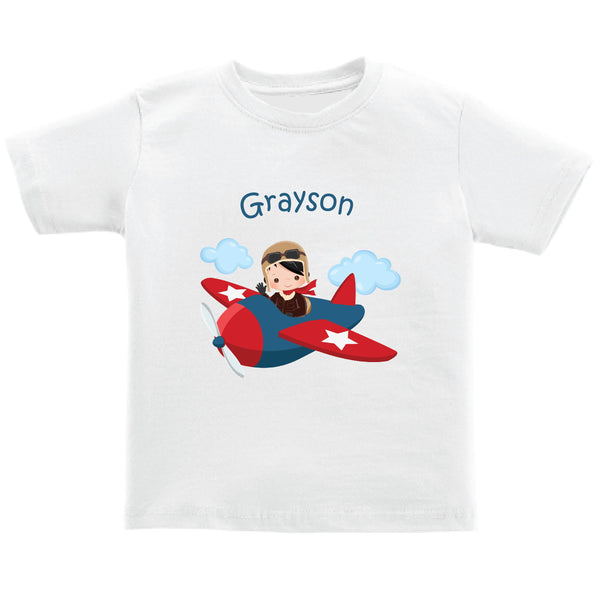 Personalised Kids Tee - Pilot Boy