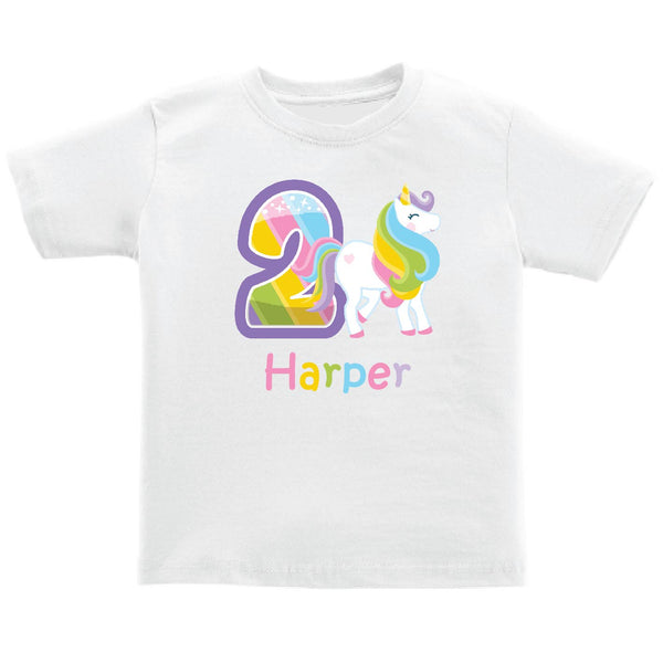 Personalised Kids Tee - Unicorn Birthday