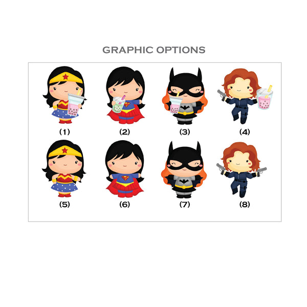 Personalised Tote Bag - Bubble Tea Superhero Girl