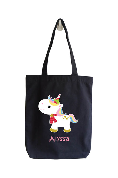 Personalised Tote Bag - Christmas Unicorn 1
