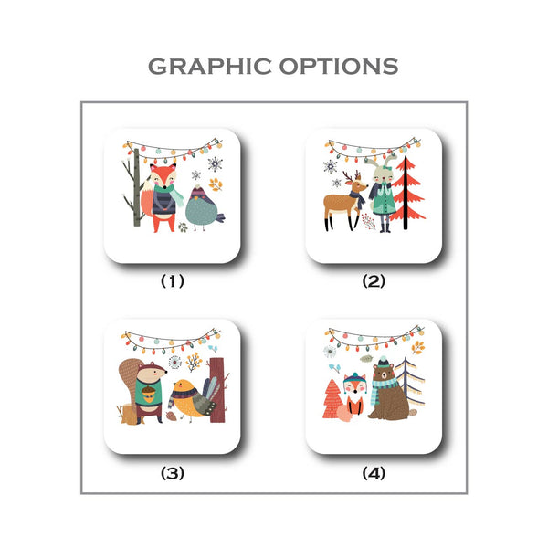 Personalised Coaster - Christmas Woodland Friends