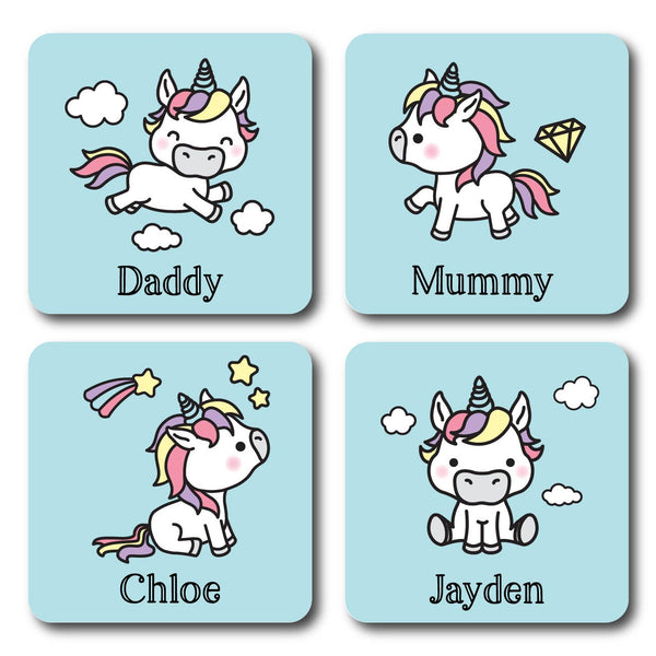 Personalised Coaster - Unicorn Family