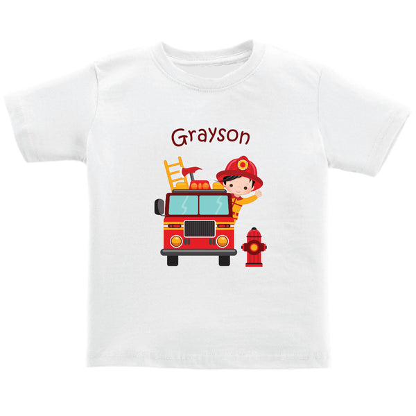 Personalised Kids Tee - Fire Brigade Boy
