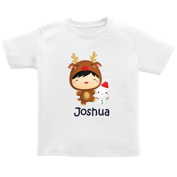 Personalised Kids Tee - Reindeer Baby