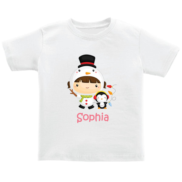 Personalised Kids Tee - Snowman Baby