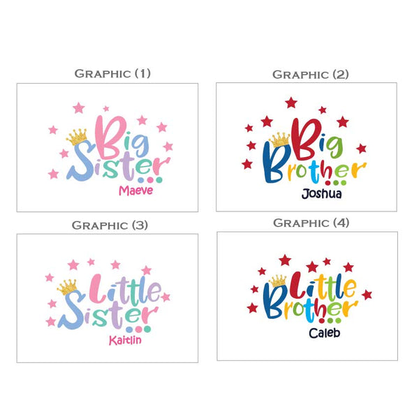 Personalised Family Tee Shirts - Siblings (Stars)
