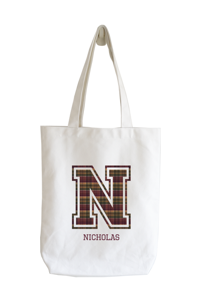 Personalised Tote Bag - Chequered Initial