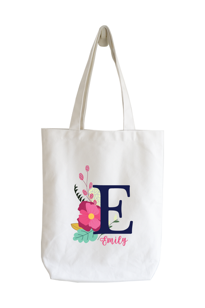 Personalised Tote Bag - Floral Initial