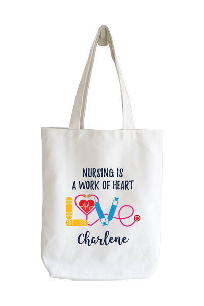 Personalised Tote Bag - Nursing Work Of Heart