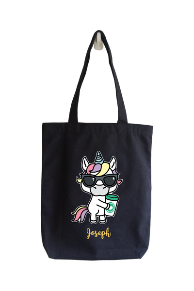 Personalised Tote Bag - Urban Unicorn (Latte Day)