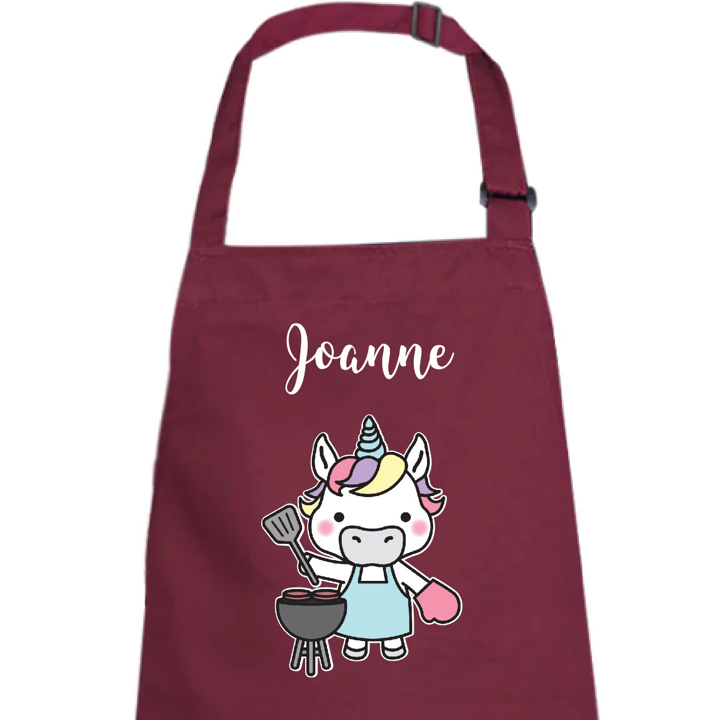 Personalised Apron - Unicorn Can Cook (Maroon)