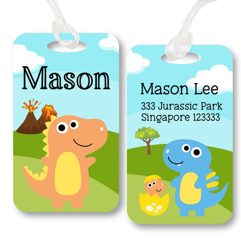 Personalised Bag Tag - Friendly Dinosaurs