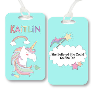 Personalised Bag Tag - Thoughtful Unicorn