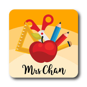 Personalised Coaster - Teacher's Apple