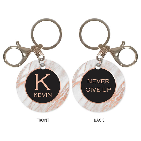 Personalised Keychain - Preppy Rose Marble