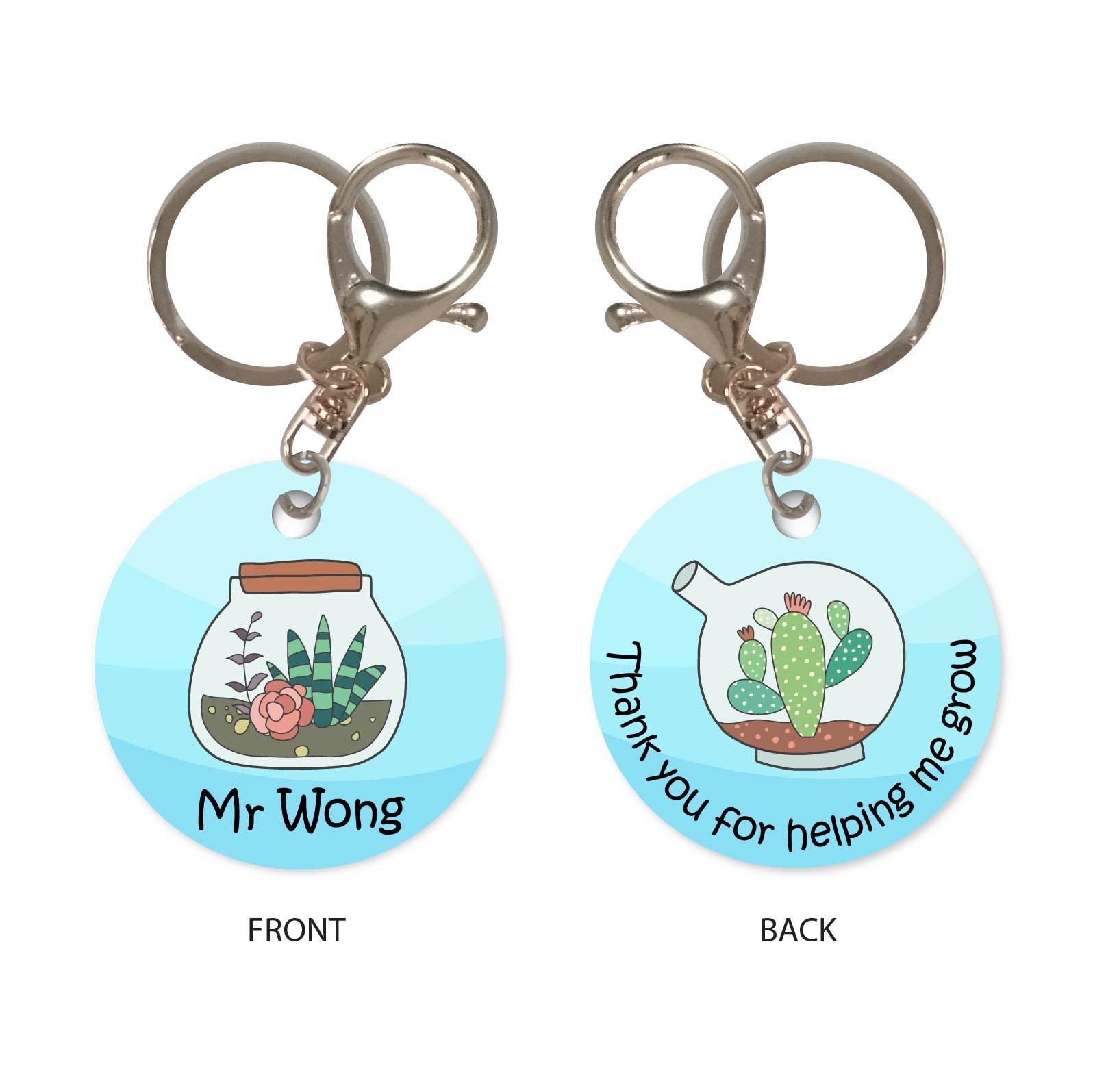 Personalised Keychain - Thank You For Helping Me Grow
