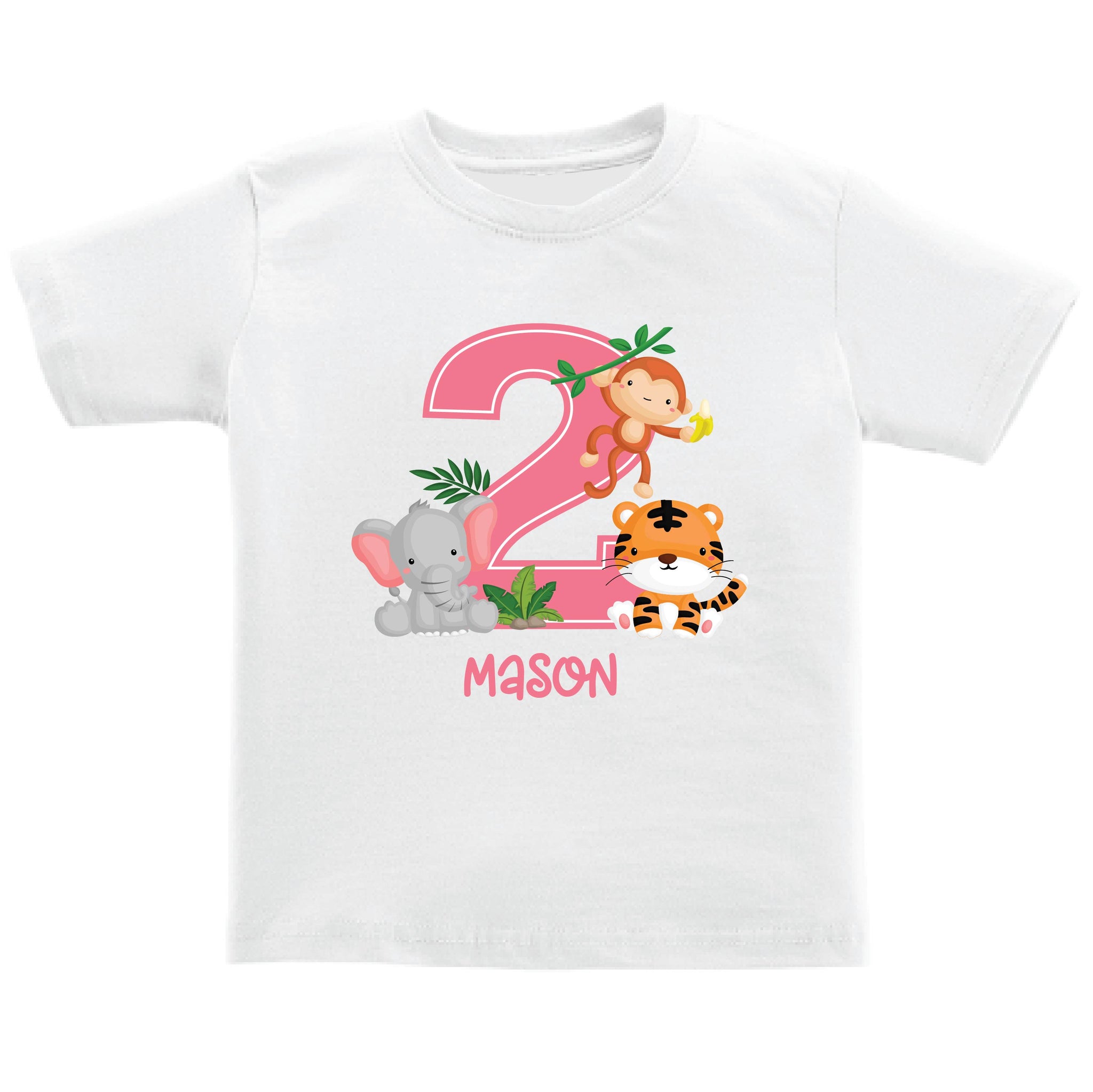 Personalised Kids Tee - Jungle Animals Birthday 2