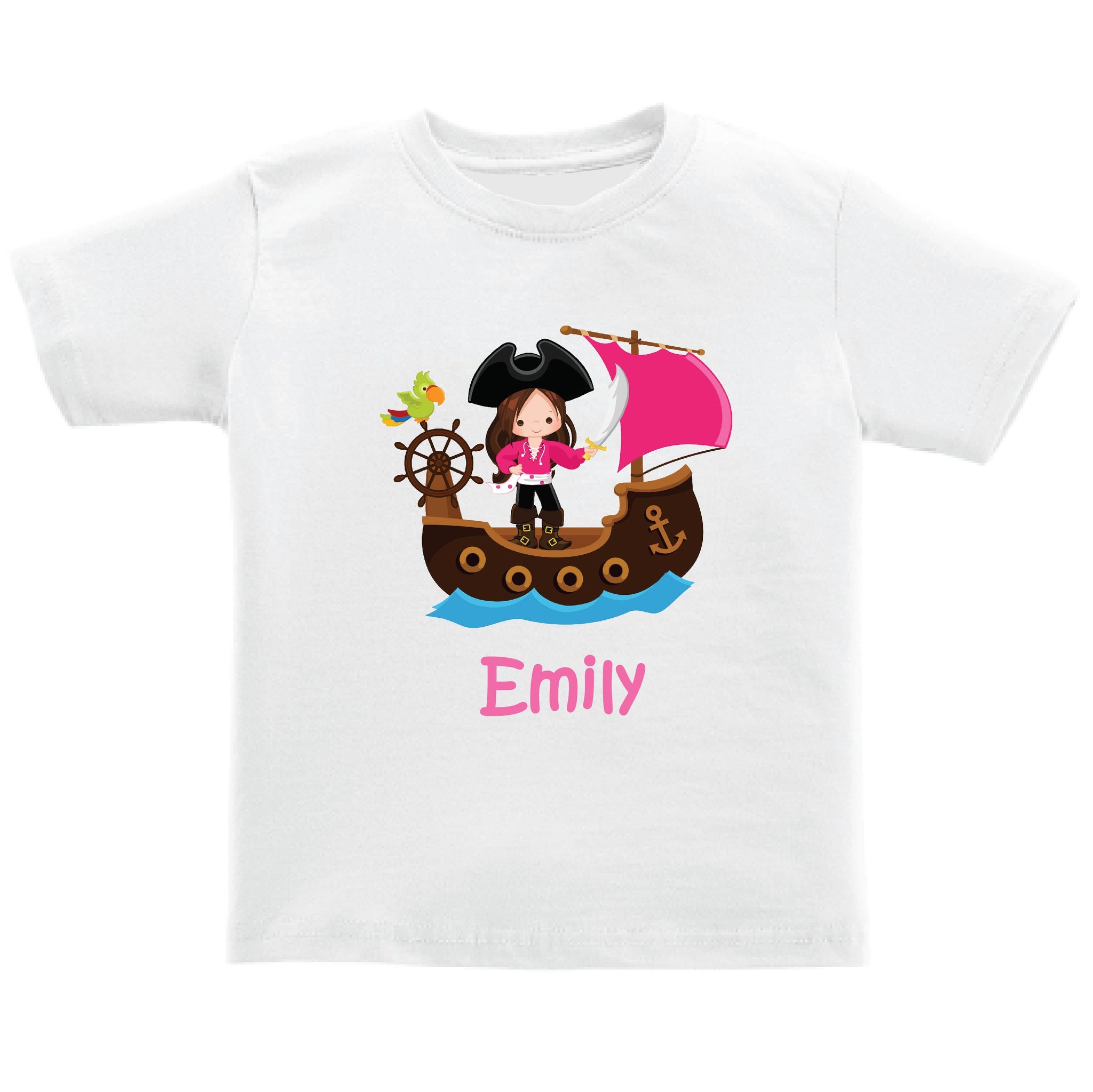 Personalised Kids Tee - Pirate Girl