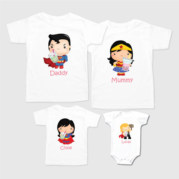 Personalised Family Tee Shirts - Bubble Tea Super Family