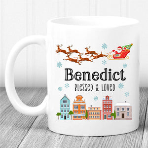 Personalised Mug - Christmas Flying Santa