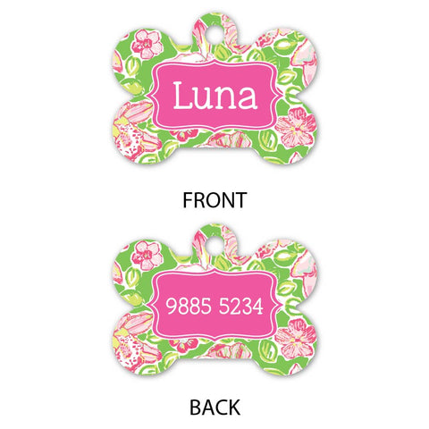 Personalised Pet Tag - Preppy Green