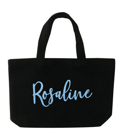 Personalised Small Bag - Glittery Blue Letters