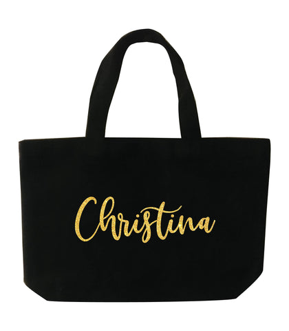 Personalised Small Bag - Glittery Flowy Letters