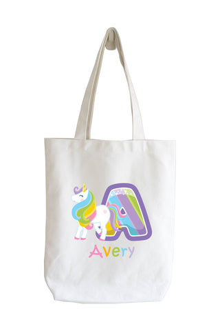 Personalised Tote Bag - Unicorn Letter