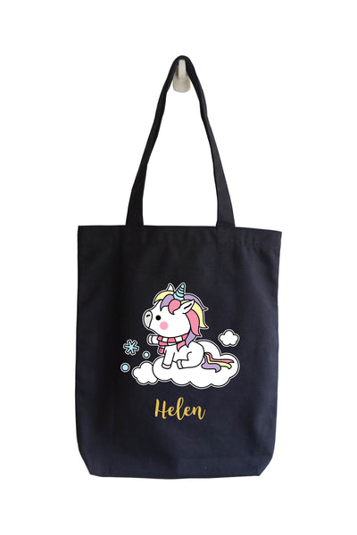 Personalised Tote Bag - Urban Unicorn (Christmas Winter)
