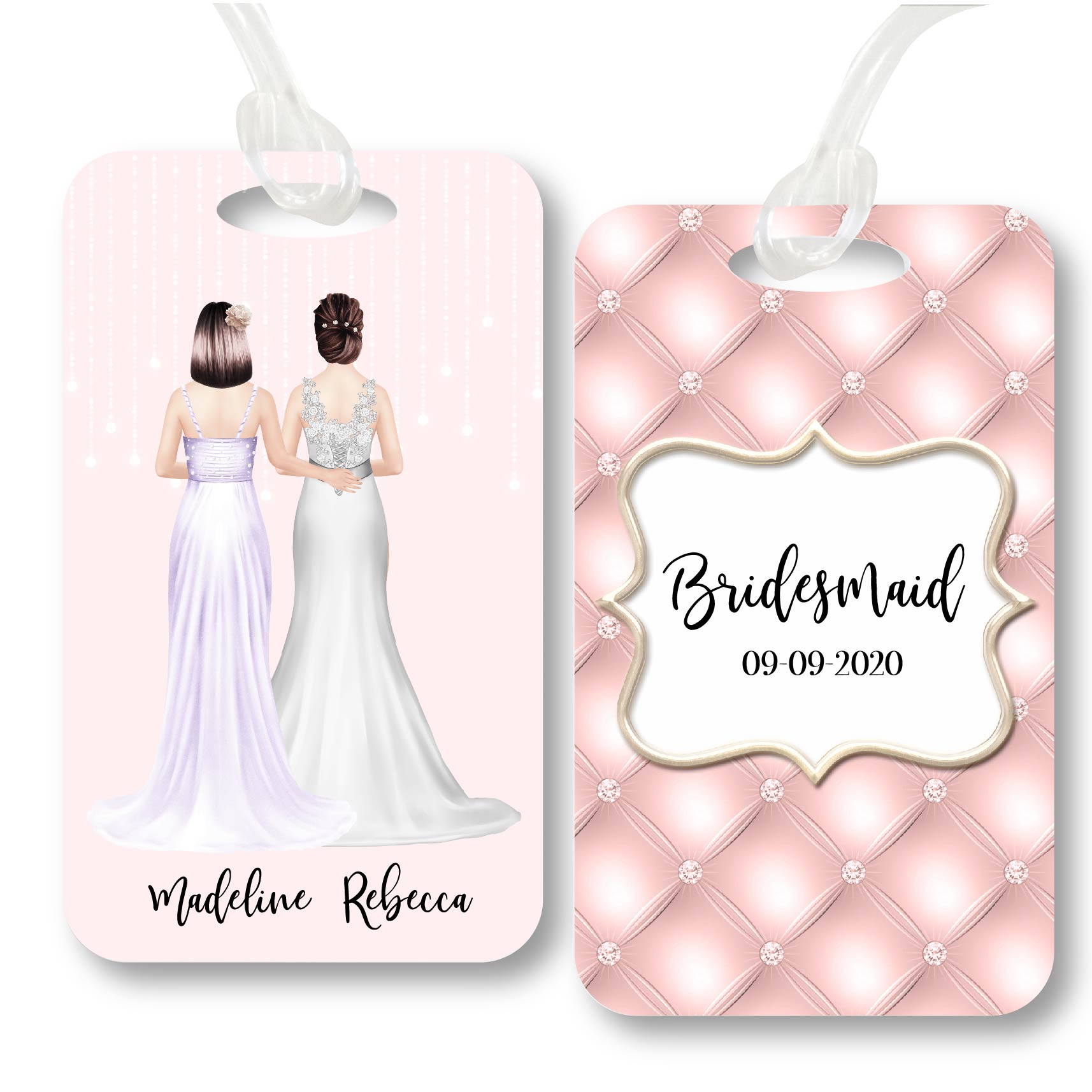Bridesmaid Bride Luggage Tag Personalised Bag Tag Bridesmaid Glam