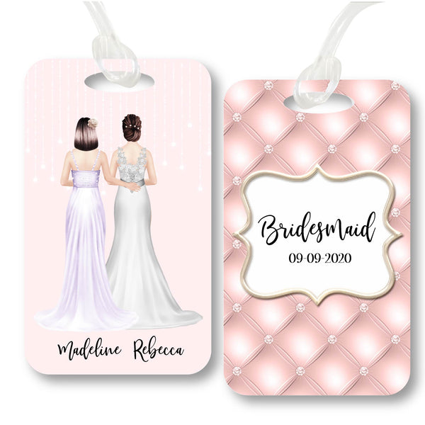 Personalised Bag Tag - Bridesmaid Glam Wedding 1