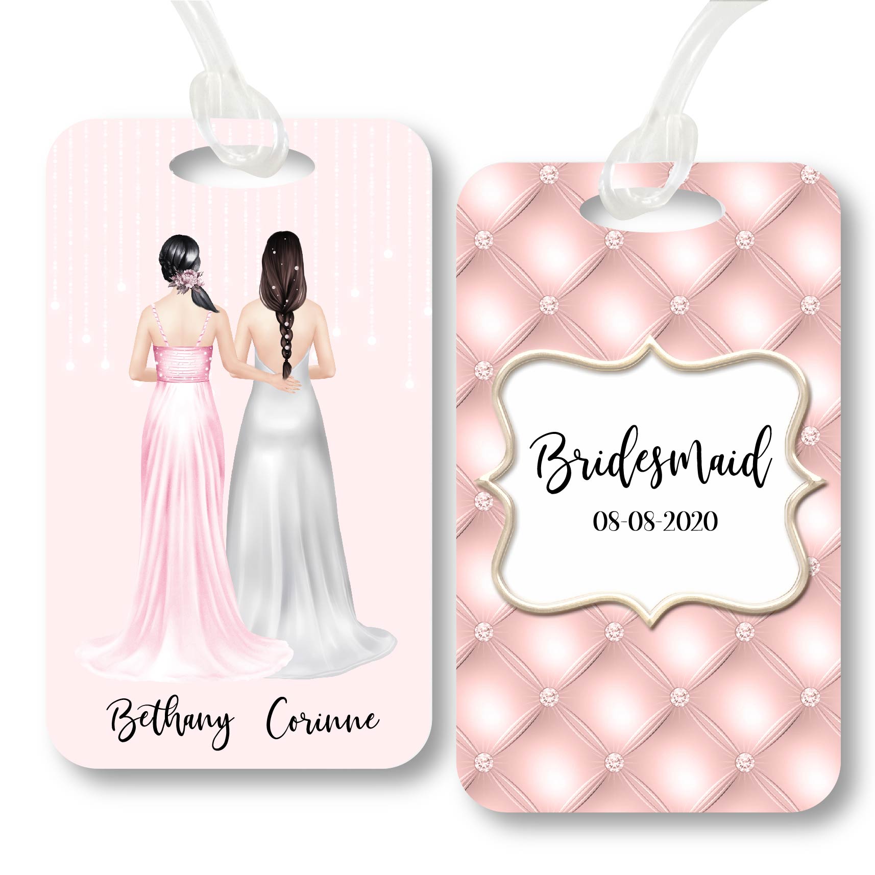 Personalised Bag Tag - Bridesmaid Glam Wedding 2