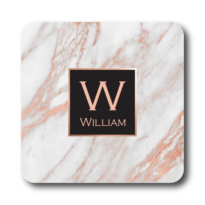 Personalised Coaster - Rose Marble Effect