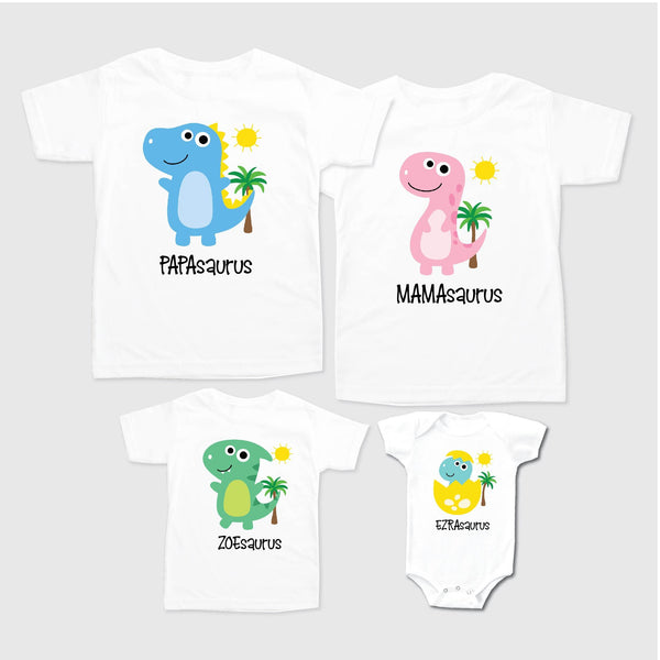 Personalised Family Tee Shirts - Dinosaur Clan