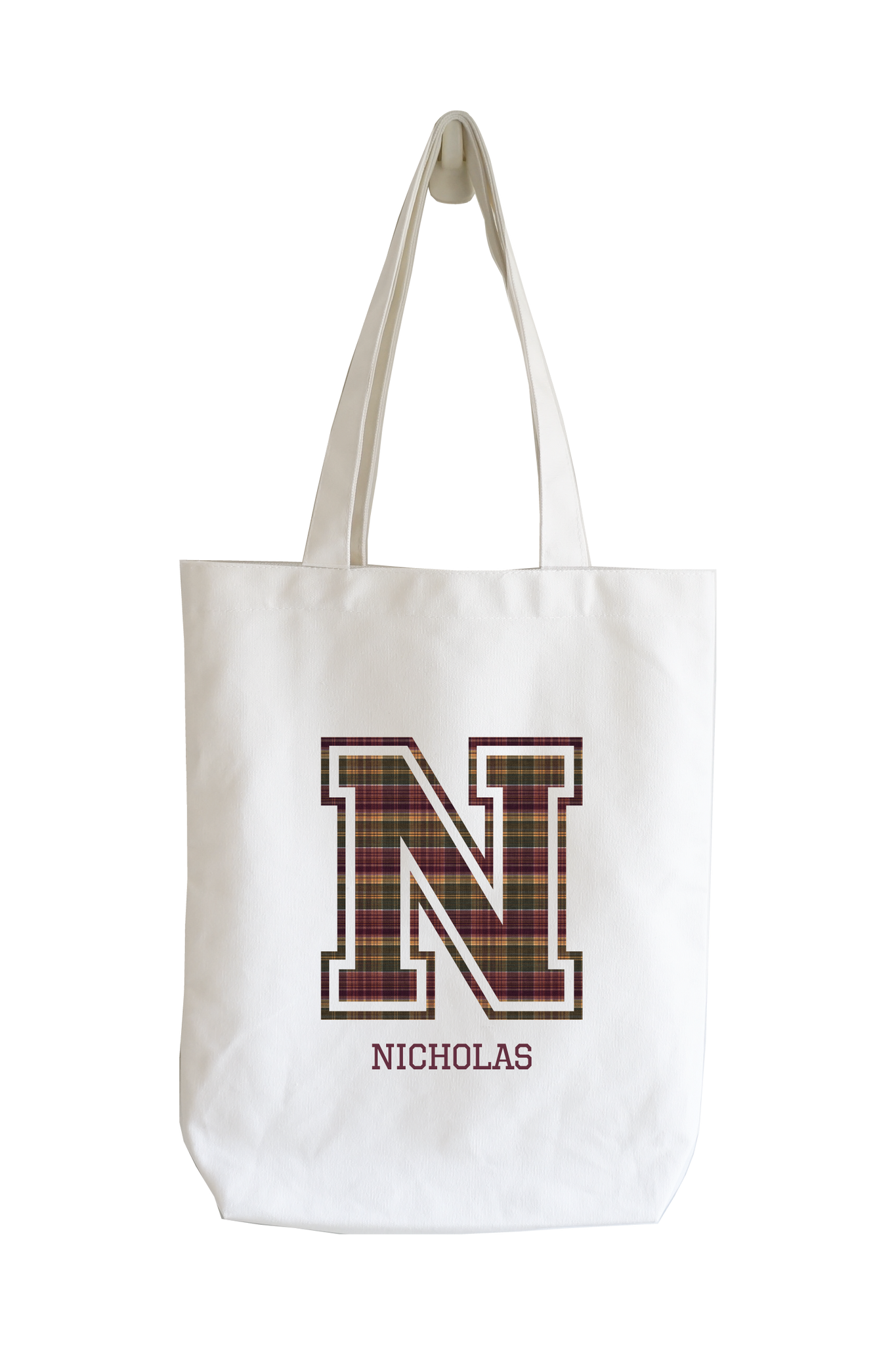 Personalised Tote Bag - Chequered Initial